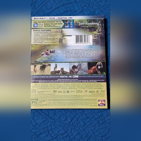 The Jungle Book DVD And Blu-ray (NWT) - Picture 2 of 3